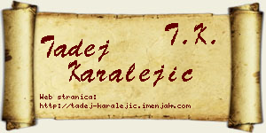 Tadej Karalejić vizit kartica